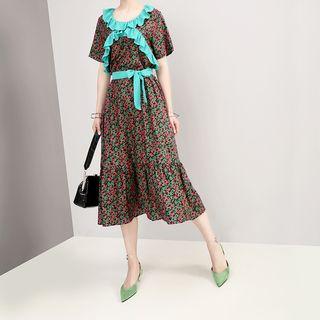 Floral Round-neck Dress