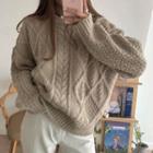 Cable Knit Sweater Oatmeal - One Size
