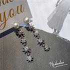 Faux-pearl Octagram Earrings