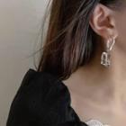 Irregular Acrylic Hoop Drop Earring 1 Pair - White & Transparent - One Size