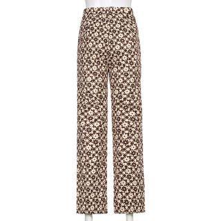 Floral Print Straight Leg Pants