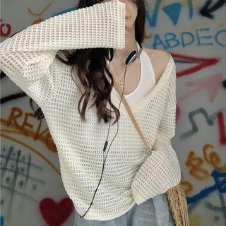 Halter Top / Pointelle Knit Sweater