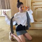 Long-sleeve T-shirt / Denim Skirt /