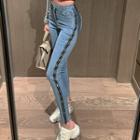 High-waist Zip-side Skinny Jeans