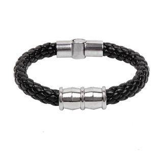 Punk Woven Faux Leather Bracelet