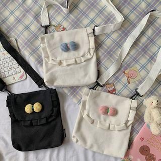 Canvas Frill Trim Crossbody Bag