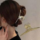 Shell Faux Pearl Alloy Hair Clamp 176 - White Faux Pearl - Gold - One Size