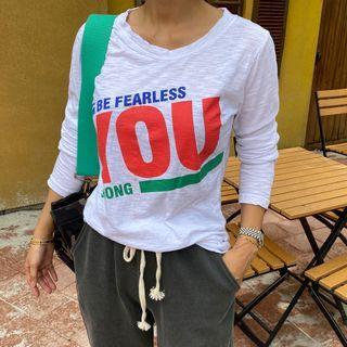 Round-neck Letter-printed M Lange T-shirt