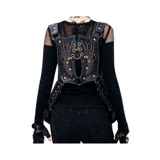 Studded Faux Leather Harness Belt Bag As Shown In Figure - One Size