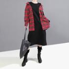 Mock Two-piece Midi Hoodie Dress As Shown In Figure - One Size
