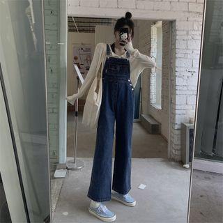 Long-sleeve Top / Denim Dungaree Pants