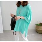 Wide-sleeve Dip-back Boxy T-shirt