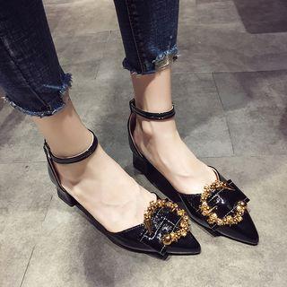 Embellished Bow Pointed Pumps