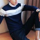 Crew-neck Sweater / V-neck Sweater / Plain Shirt / Set