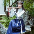 Chinese Style Long-sleeve Top/midi Skirt
