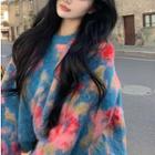 Tie-dyed Oversized Sweater As Figure - One Size