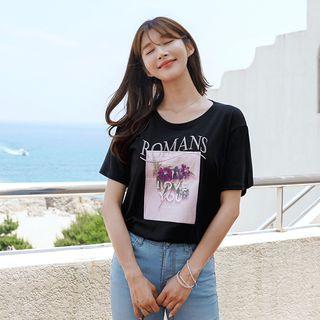 Romans Embroidered Printed T-shirt