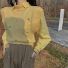 Embroidered Sweater Vest / Long-sleeve Shirt