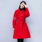 Lace Panel Tie-front Coat