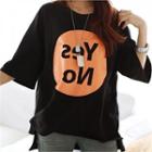 Elbow- Sleeve Lettering T-shirt