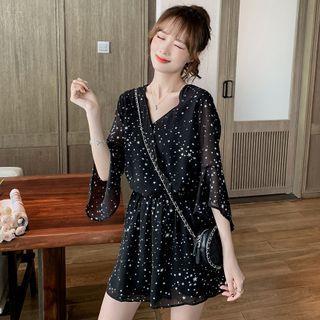 Star Elbow-sleeve Playsuit