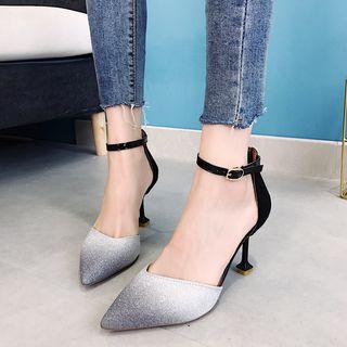 Pointy Ankle Strap High Heel Sandals