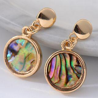 Circle Drop Earring 1 Pair - Stud Earring - As Shown In Figure - One Size