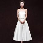 Plain Strapless Bridesmaid Dress