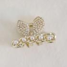 Rabbit Faux Pearl Hair Clamp Mini - Gold - One Size