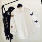 Balloon Sleeve Embroidered Shirt