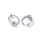 Simple And Fashion Personality Geometric Round Bead 316l Stainless Steel Stud Earrings Silver - One Size