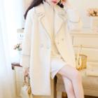 Rhinestone Plain Loose-fit Coat