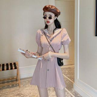 Balloon-sleeve Sailor Collar A-line Dress