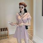 Balloon-sleeve Sailor Collar A-line Dress