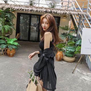 Shirt & Cami & Shorts Chiffon Matching Set
