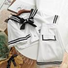 Set: Sailor Short-sleeve Top + Skirt