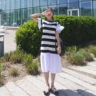 Ruffle-trim Color-block Dress