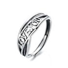 Lettering Sterling Silver Open Ring 289fj - Silver - One Size
