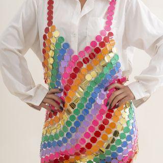 Spaghetti-strap Sequin Mini Dress / Mini Skirt