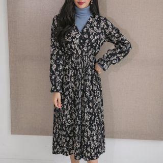 Floral Print Pleated-hem Dress
