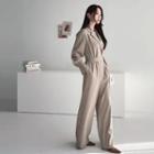Balloon-sleeve Jumpsuit With Belt
