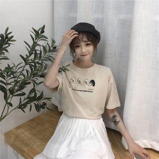 Short-sleeve Face Print T-shirt / Undershorts