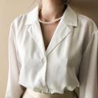 Faux-pearl Short Necklace Gold - One Size