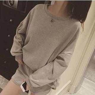Set: Drop Shoulder Pullover + Shorts