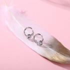 Cz Stud Earring 0852 - Silver & White - One Size