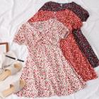 Cherry-print Ruched Mini Dress
