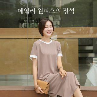 Ringer Dolman-sleeve Maxi Dress