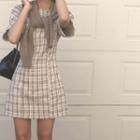 Plaid Tweed A-line Mini Dress