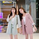 Set: Single-button 3/4-sleeve Blazer + Shorts