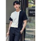 Two-tone Textured T-shirt